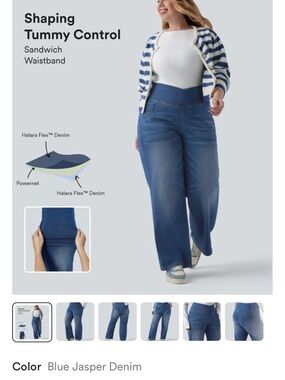 HALARA Blue Flex High-Rise Wide-Leg Jeans 3x NWT
